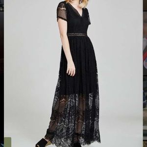 Black lace maxi dress